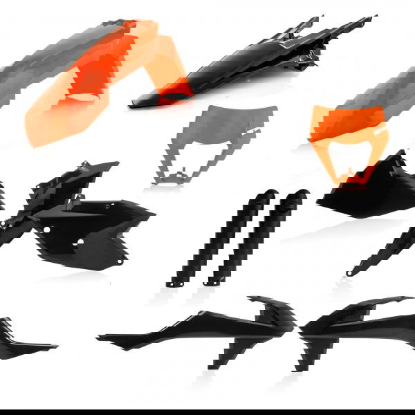 ACERBIS PLASTIC KIT KTM EXC EXCF 17-19 ORANGE BLACK - Westeffex