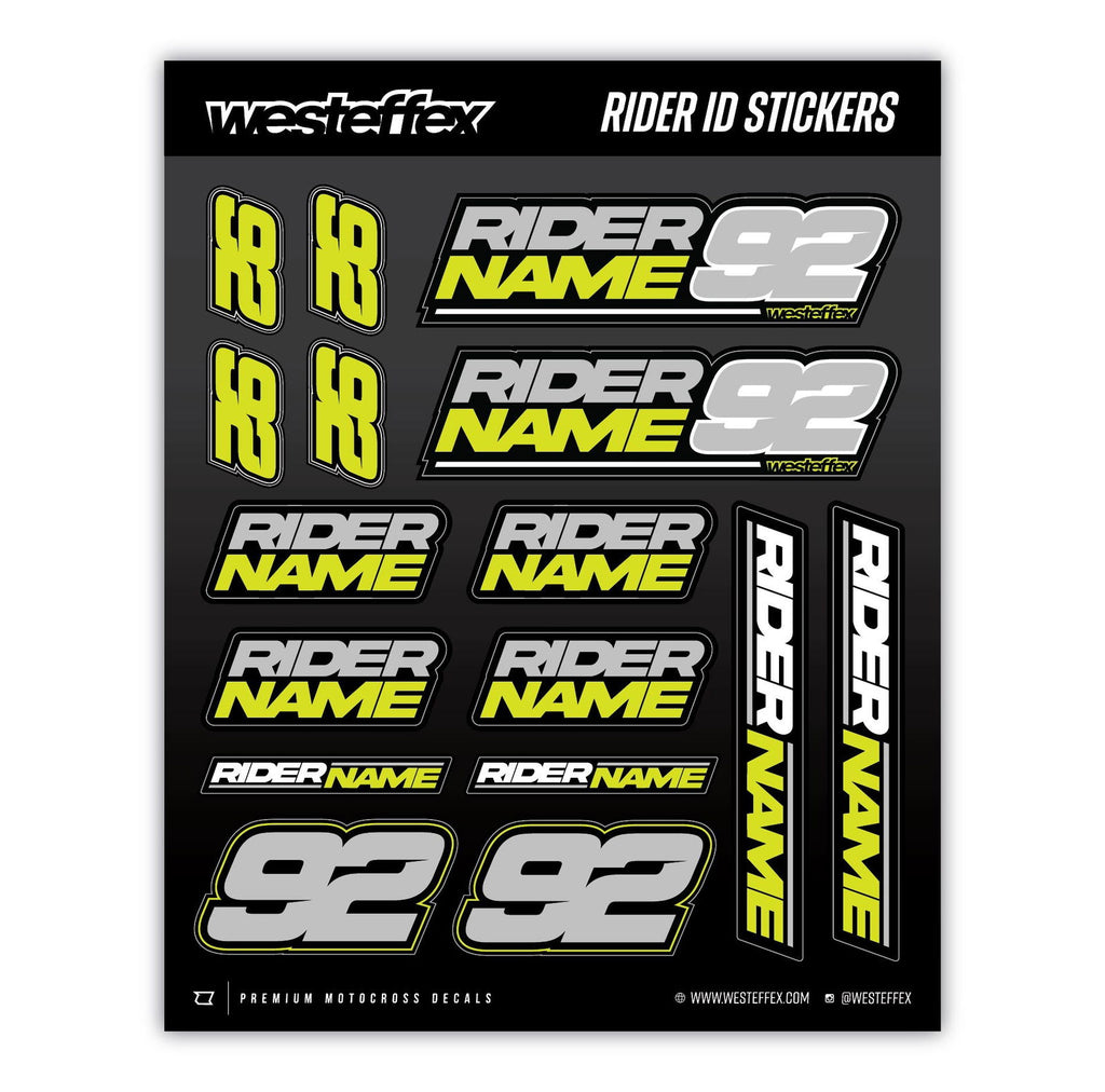 Rider ID Sticker Sheet - RACER - Westeffex