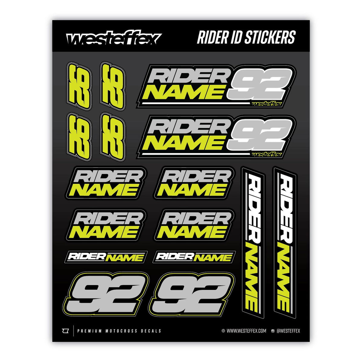 Rider ID Sticker Sheet - RACER – Westeffex