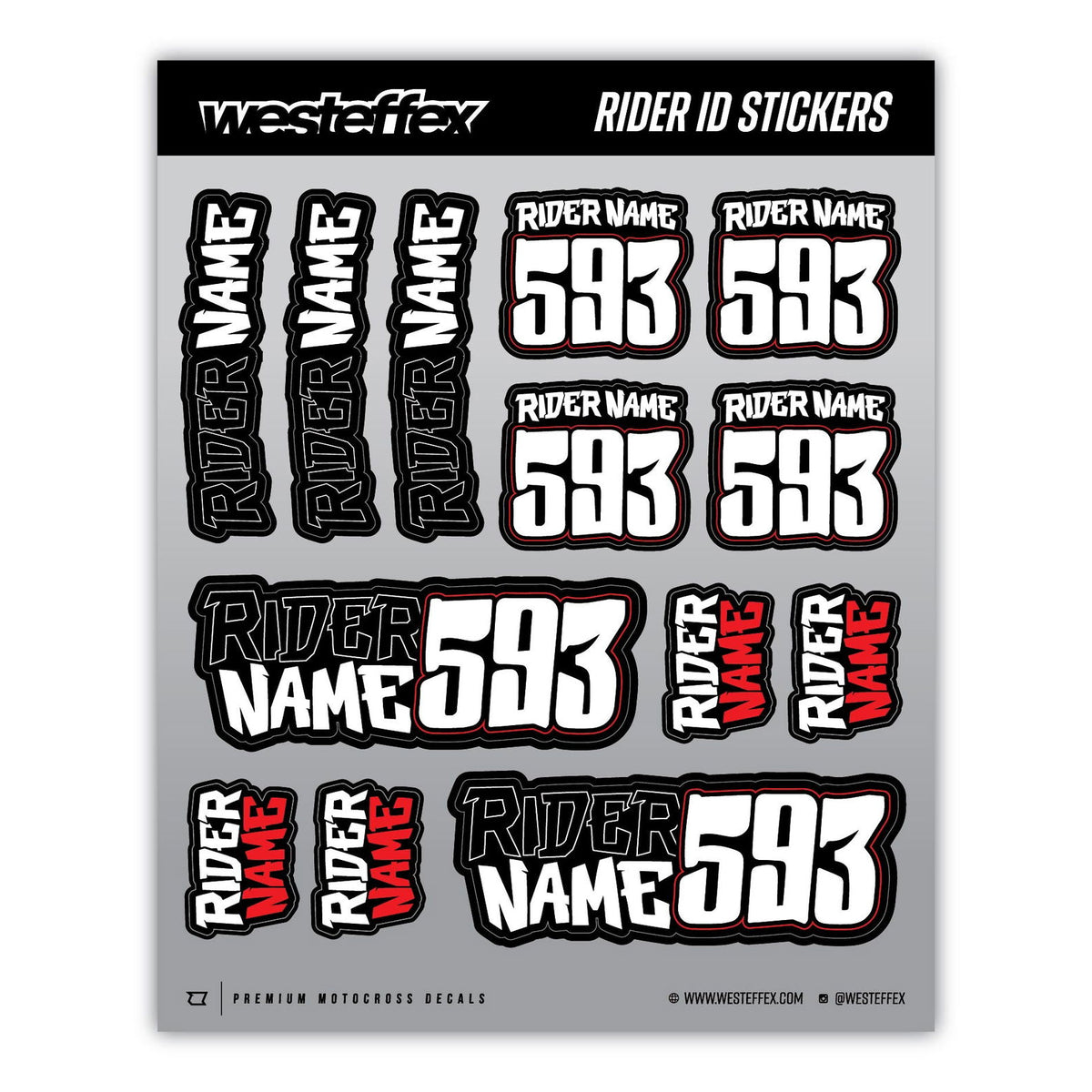 Rider ID Sticker Sheet - SPEEDWAY – Westeffex